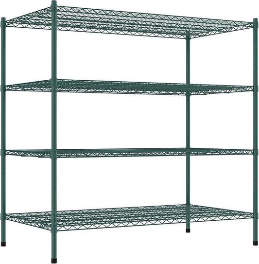 Commercial NSF Listed Green Epoxy Stationary Wire Shelving Kit 30" x 54" x 54", with 4 Shelves Perfect for Warehouse, Walk-in Refrigerator, Freezer, Grocery Store, Restaurant, Dishroom