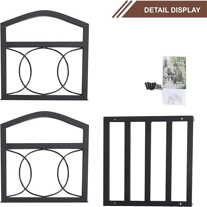 GREEN PARTY 17 Inch Small Firewood Rack Indoor/Outdoor Metal Firewood Holder, Decorative Fire Log Holder for Fireplace,Fire Pit,Heavy Duty Wood Rack,Wood Stove Accessories, 17" L X 13" W X 16" H
