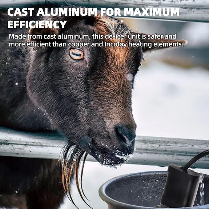 (2-Pack 500W Trough Heater & Stock Tank De-Icer - Made from Aluminum with Teflon Coating for Better Corrosion Resistance