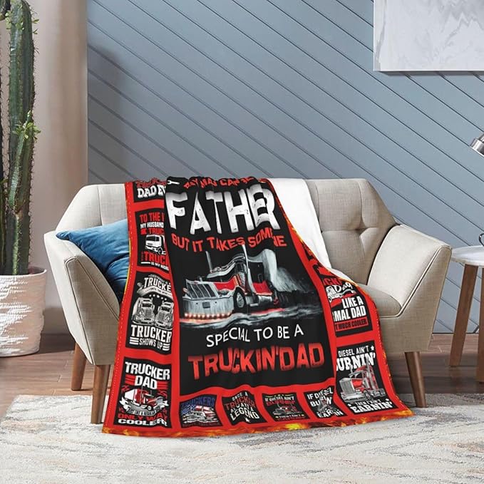 Truck Driver Blanket Best Truck Driver Blankets Fleece Plush Flannel Super Soft Cozy Warm Lightweight Trucker Decor Gifts for Boys Girls Kids Adults Men Women 60" x 80"
