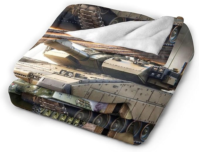 Tijuboni Military Tank Throw Blanket Army Gifts for Boys Men Girls Women Kids Adults Soft Flannel Fleece Blanket for Couch Sofa Bed Home Decor 40"x50"
