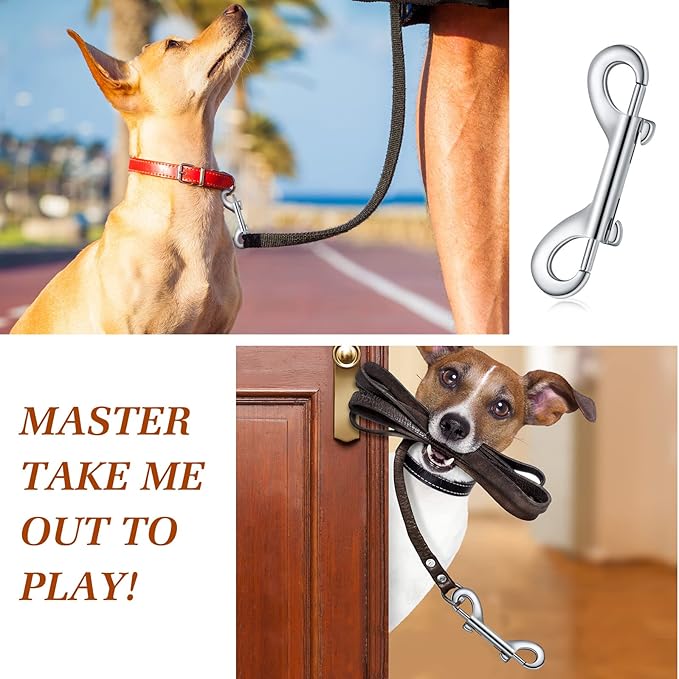 BBTO 12 Pieces Double Ended Bolt Snaps Hook Zinc Alloy Double Trigger Clips Home Pet Accessory for Linking Dog Leash Collar Leash Key Chain Horse Tack Pet Sling Feed Buckets (4.7 Inch)