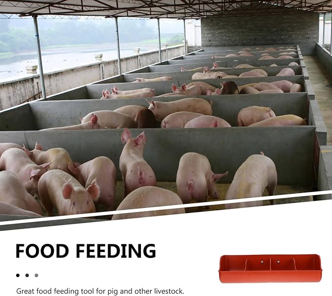 DOITOOL Plastic Fence Feeder Heavy Duty Pig Trough 4 Compartment Livestock Feeder Plastic Pig Feeer Livestock Pets Animal Farm Supplies