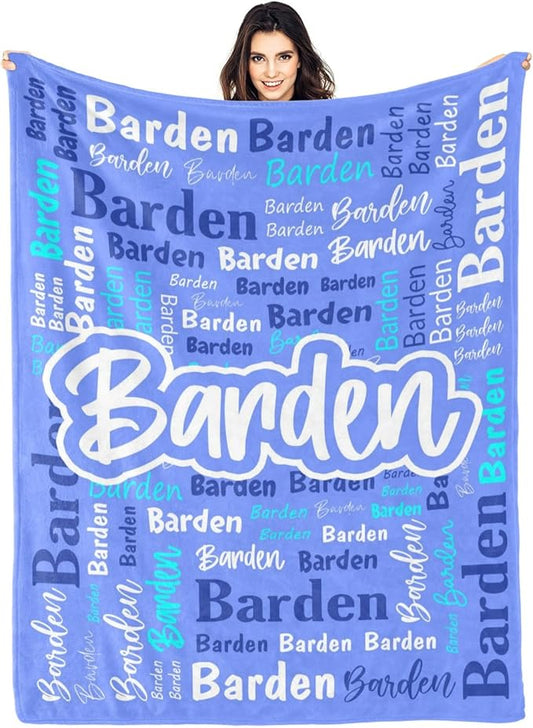 Custom Blanket with Name Personalized Blankets for Kids Adult Boys Girls Flannel Monogrammed Customized Blankets Throw (30''x40'')