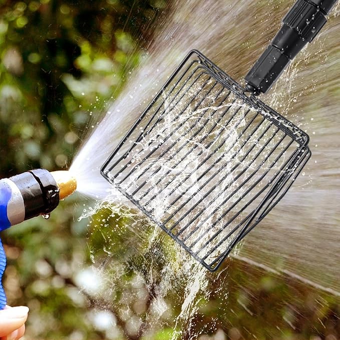 Chicken Coop Accessories Stretchable Metal Chicken Poop Scooper Sifting Poop Shovel Tools for Cleaning (3 in 1)