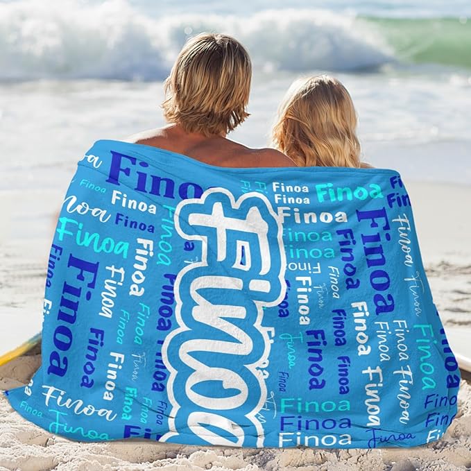 Custom Blanket with Name Personalized Blankets for Kids Adult Boys Girls Flannel Monogrammed Customized Blankets Throw (50''x60'')