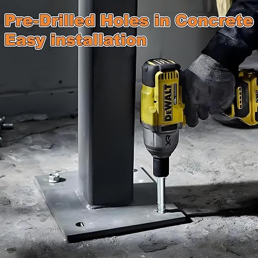 1/2 x 3 50pcs Concrete Screws, Nickel Plated Concrete Screw Drill Bit Set for Anchoring Masonry, Brick or Concrete Block