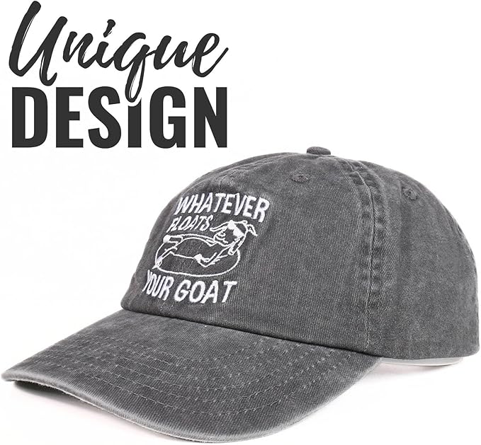 InnoBeta Goat Gifts for Goat Lovers, Embroidered Cap, Adjustable Hat Gifts Accessory for Birthday & Christmas Grey