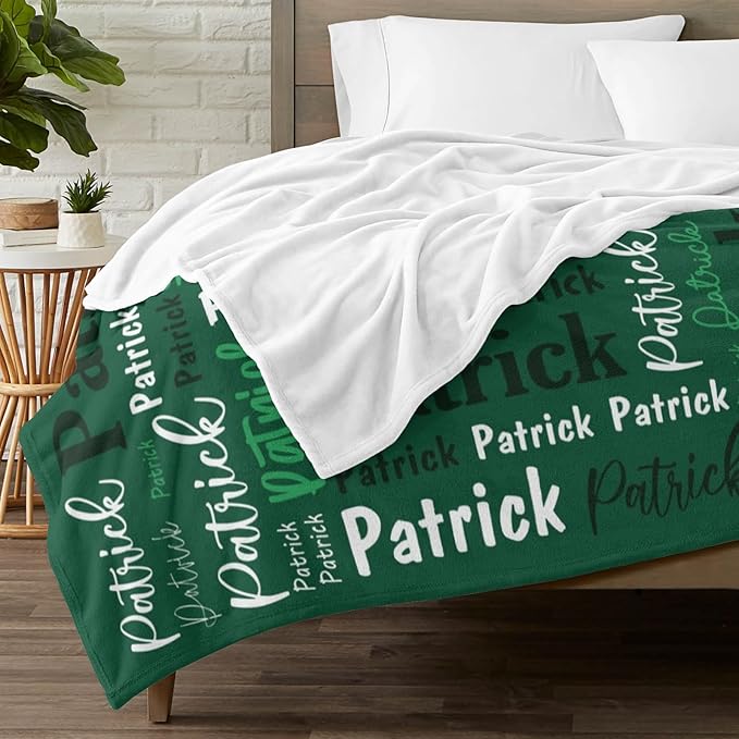Custom Blanket with Name Personalized Blankets for Kids Adult Boys Girls Flannel Monogrammed Customized Blankets Throw (50''x60'')