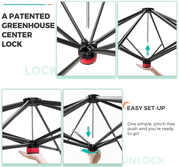 EAGLE PEAK Instant Pop-up Greenhouse, Indoor Outdoor Plant Gardening Green House, Roll-Up Zipper Doors & Side Windows - Winter Support Pole, Walk in 12x8 ft, White/Clear