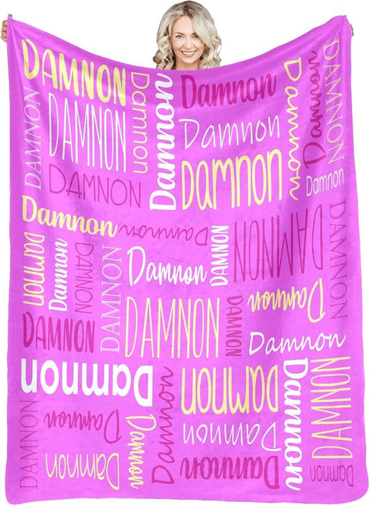 Personalized Name Blanket for Kids and Adult Customized Blanket for Boys Girls Baby Personalized Blanket and Throws Super Soft