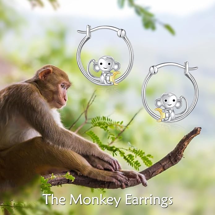 Fox/Pig/Mushroom/Cat Earrings Sterling Silver Cute Hoop Earrings Animal Jewelry Gifts for Women Daughter