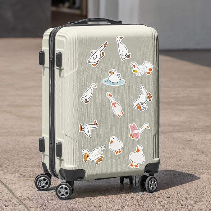 Pack 50 Pcs Funny Animal Cute Duck Stickers for Water Bottles Waterproof Laptop Luggage Computer Scrapbooking Teens Adults Girls Boys Aesthetic Sticker Packs Small Vinyl Decals