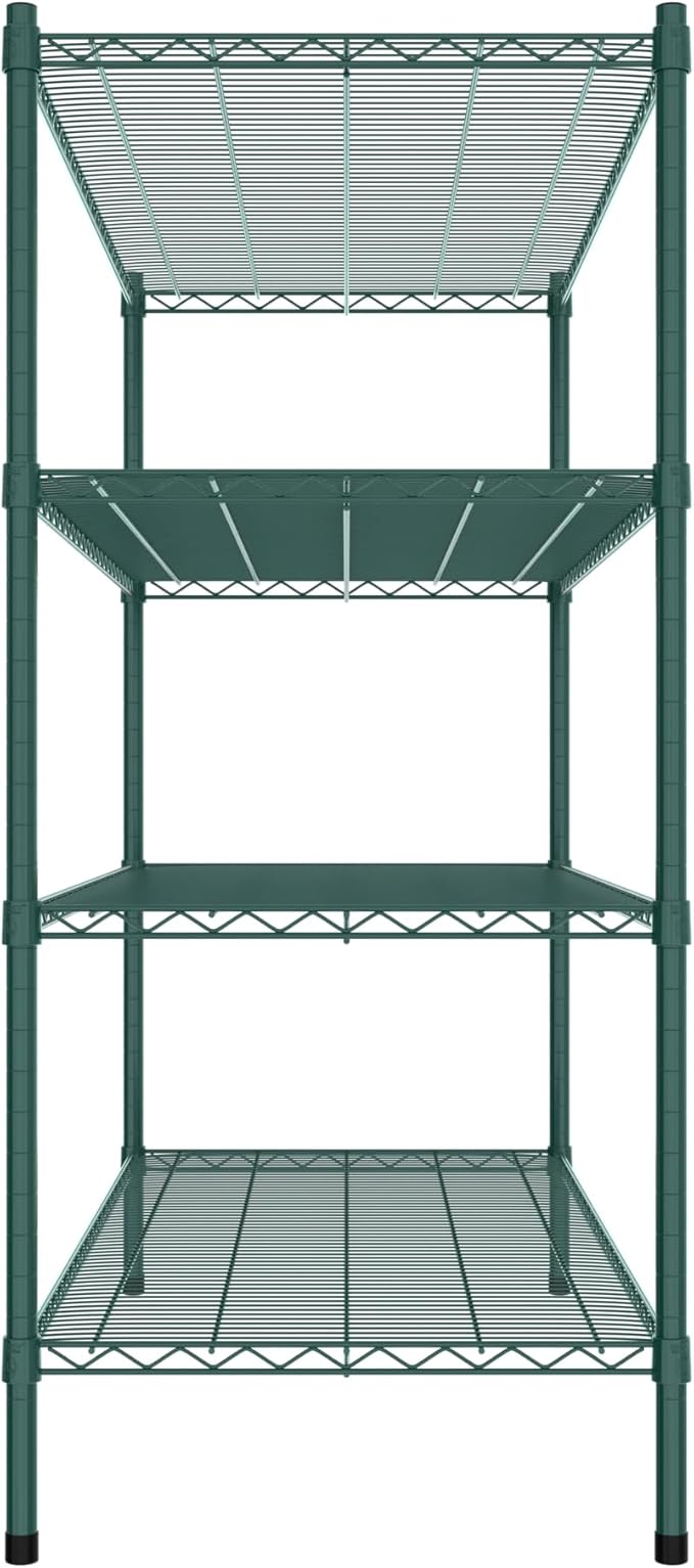 Commercial NSF Listed Green Epoxy Stationary Wire Shelving Kit 24" x 54" x 54", with 4 Shelves Perfect for Warehouse, Walk-in Refrigerator, Freezer, Grocery Store, Restaurant, Dishroom