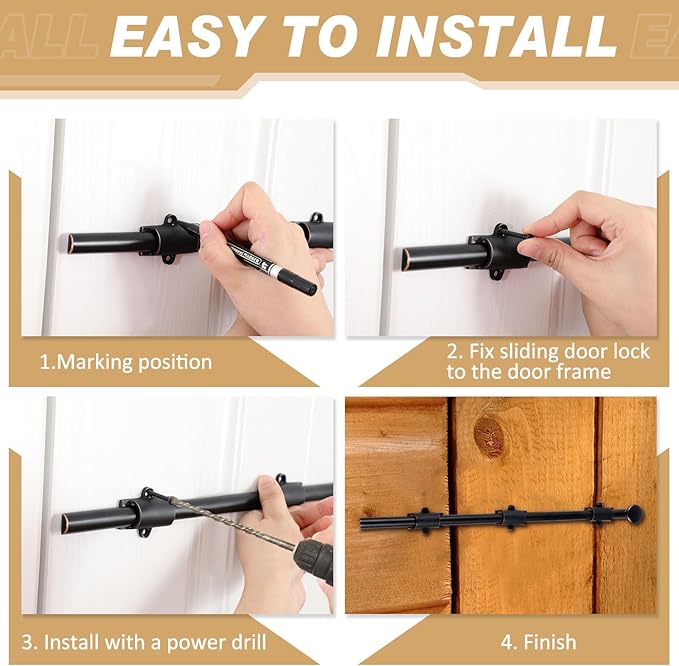 Tandefio 18" Cane Bolt for Gate Heavy Duty Solid Brass Slide Dutch Door Bolt Latch Oil Rubbed Bronze Hardware Locks Attic Latch for Dutch Sliding Barn Door Wooden Fence Metal Gate, Bronze
