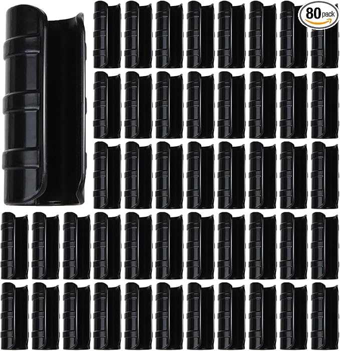 80PCS 3/4 inch Greenhouse Clips Black Greenhouse Clamps Black Plastic Clamps Garden Buildings Tube Clips for PVC Pipe Greenhouse Films, Sunshade Nets, Shelters, Farming, Gardening