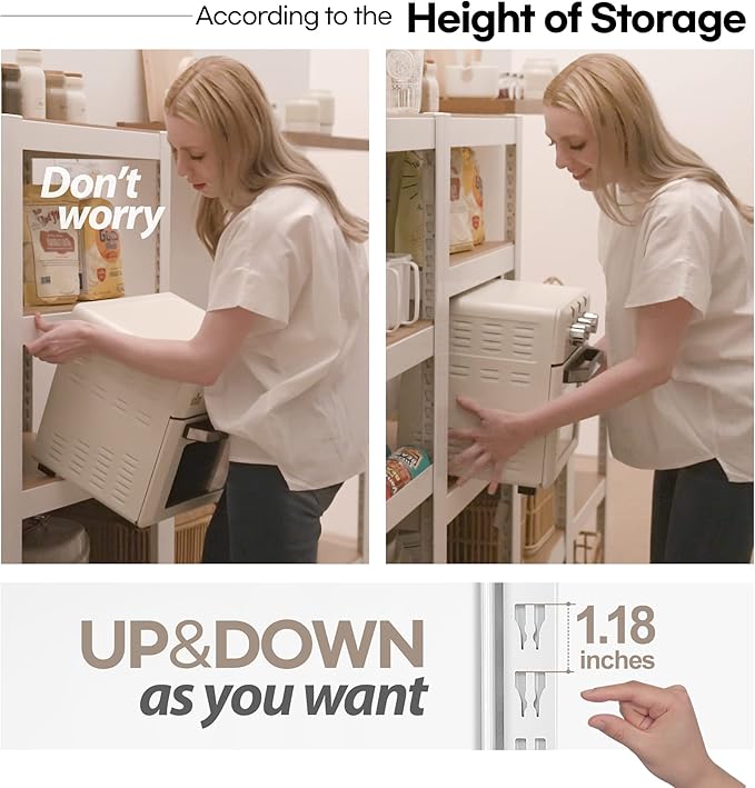 HOMEDANT House 5 Tier Laminated Metal Shelving Unit Adjustable Storage Utility Rack Heavy Duty Shelves Organization Multipurpose Shelf Kitchen Garage Pantry Closet (10, (S) 24.4" W, White)