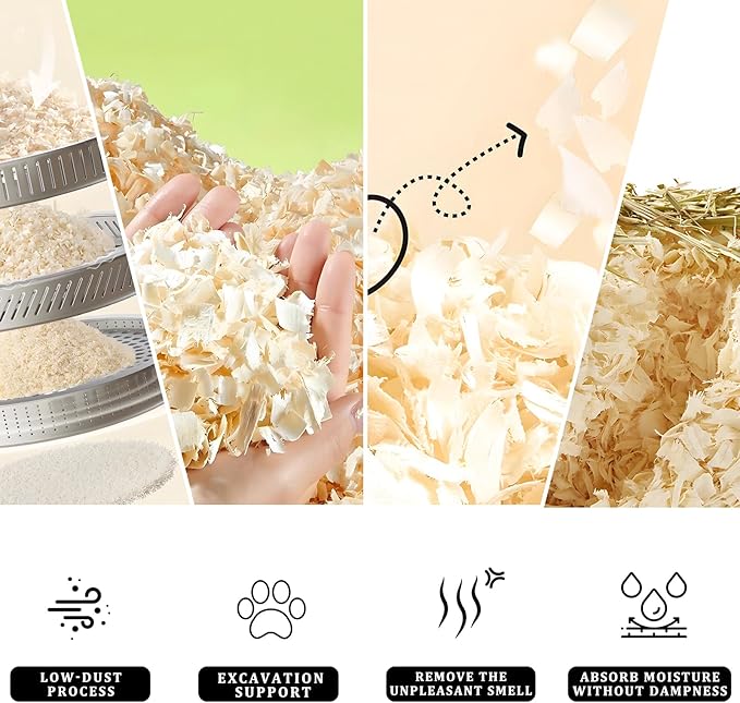 Pine Shavings for Chickens - 1lb Natural Chicken Coop Bedding | Soft Wood Shavings for Hens, Baby Chicks, Rabbits, Hamsters, Gerbils, and Chinchillas | Hemp Bedding for Chickens