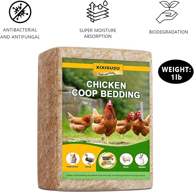 Pine Shavings for Chickens - 1lb Natural Chicken Coop Bedding | Soft Wood Shavings for Hens, Baby Chicks, Rabbits, Hamsters, Gerbils, and Chinchillas | Hemp Bedding for Chickens