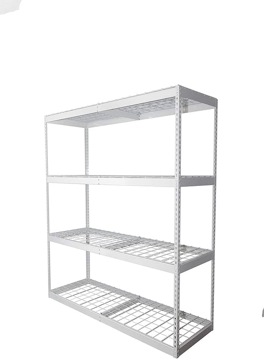 SafeRacks Garage Shelving Unit - All Steel Storage Rack That Holds 500 Pounds Per Shelf - Easy to Assemble, White (24" x 72" x 84")