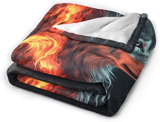Wolf Blanket, Wolf Throw Blankets, Cool Wild Animal Fuzzy Plush Blanket Ultra Soft for Wolves Lover Gift Kids Teens Women Men Girls Boys Stuff Decor for Bedding Sofas Couch 60"X50"