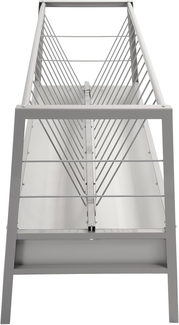 Pasture Hay Feeder 2 in 1 55 Gallon Livestock Feed Trough with 22 Gallon Feed Pan Hay Grain Livestock Feeder for Sheep, Calf, Cow and Horse