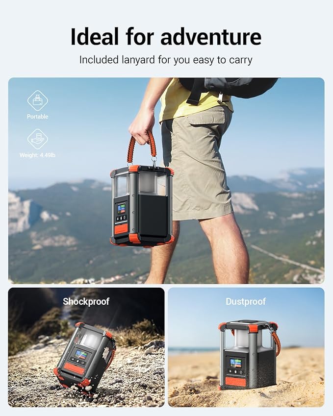 BLAVOR Portable Power Station 64,000mAh, 236.8Wh Outdoor Generator, 100W+65W USB C Two-Way Fast Charging Small Generator, 15W Wireless Power Bank with Camping Lantern for Camping, and Home Emergencies