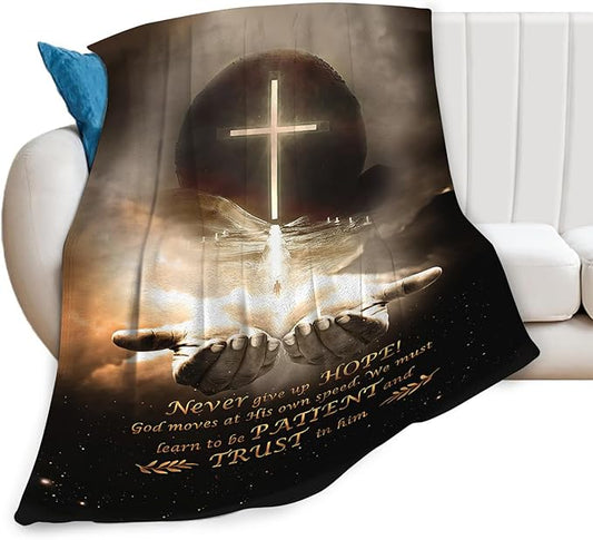 Tijuboni Christian Throw Blanket God Religious Gifts for Women Men Girls Boys Kids Adults Soft Flannel Fleece Blanket for Couch Sofa Bed Home Decor 40"x50"