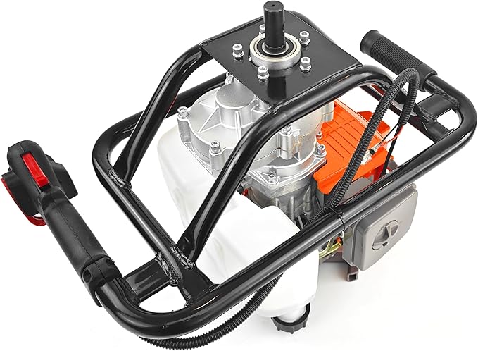 NEOTEC 72CC 2-Stroke Gas Powered Earth Auger Post Fence Hole Digger + 4" 8" 12" Auger Triple Drill Action Design Bits + 3 X 24 Extension Bars, Petrol Drill Borer