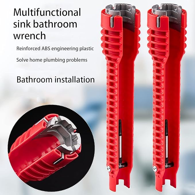 8 in 1 Multifunctional Sink Bathroom Wrench, Plumbing Installation Tool Household Water Pipe Faucet Washing Basin Corner Valve Sink Repair Removal Tool