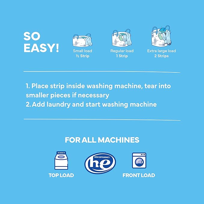 Tru Earth Compact Dry Laundry Detergent Sheets - Up to 64 Loads (32 Sheets) - Paraben-Free - Original Eco-Strip Liquidless Detergen - Fresh Linen | Packaging May Vary