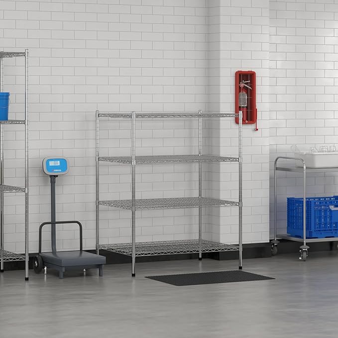 Commercial NSF Listed Chrome Stationary Wire Shelving Kit 30" x 42" x 54", with 4 Shelves Perfect for Warehouse, Walk-in Refrigerator, Freezer, Grocery Store, Restaurant, Dishroom