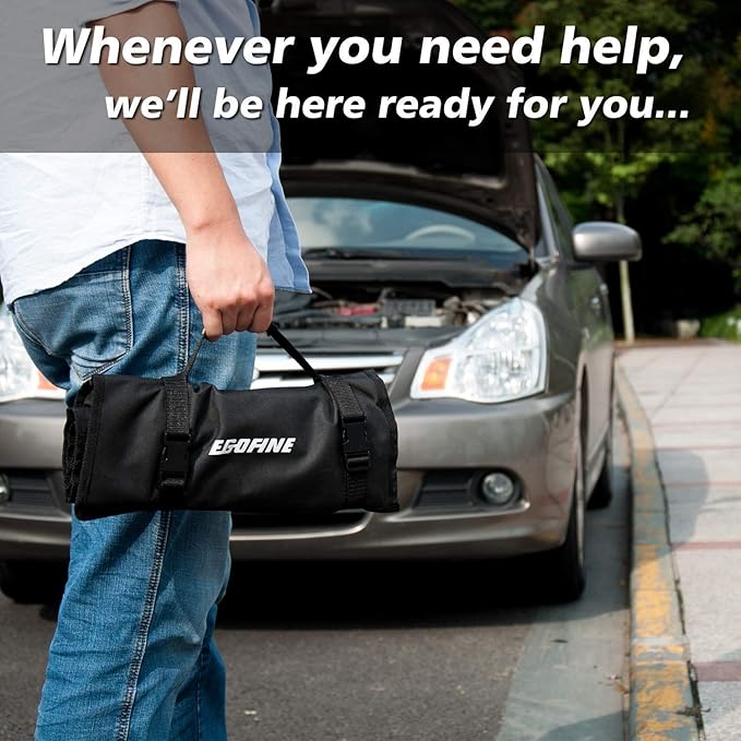 Egofine Wrench Set, 6 mm - 24 mm Metric Ratcheting Wrench Set 18pc, 72 Teeth Combination Wrenches Set, Chrome Vanadium Steel with a Roll Up Storage Bag