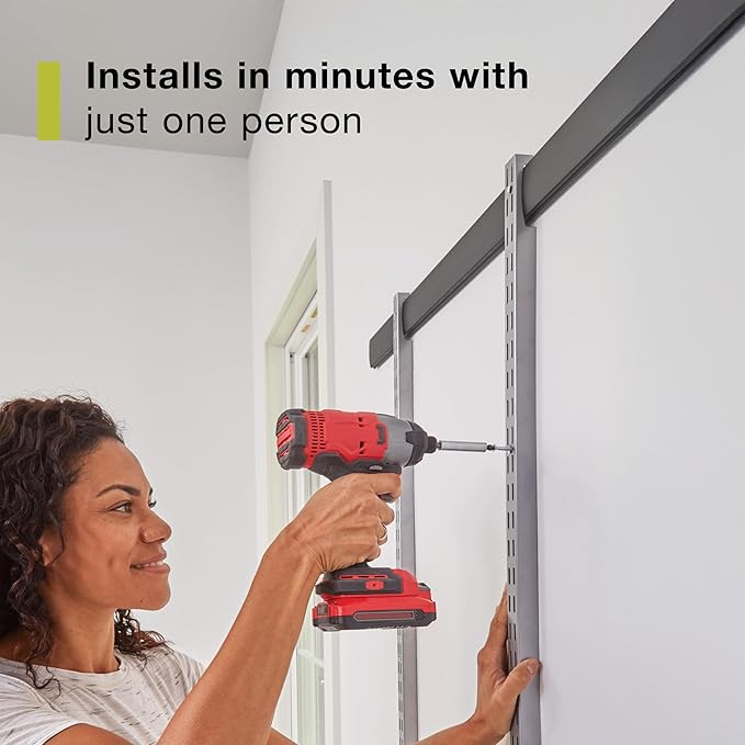 Rubbermaid Fasttrack Rail Storage 48"x16" 3-Shelf Kit, 350 lbs. Per Shelf, for Home/Garage/Shed/Workshop Organization