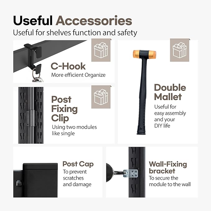 HOMEDANT House 5 Tier Laminated Metal Shelving Unit Adjustable Storage Utility Rack Heavy Duty Shelves Organization Multipurpose Shelf Kitchen Garage Pantry Closet (1, (S) 24.4" W, Black)