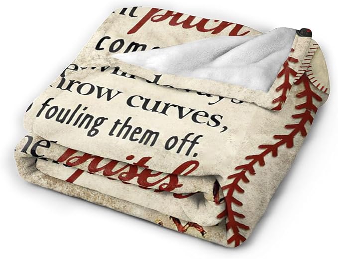 Baseball Blanket Gifts for Girls Boys Lovers Soft Warm Plush Baseball Life Throw Blanket Flannel Fleece Fuzzy Sport Stuff Blanket for Bed Couch Living Room Decor 80"X60"