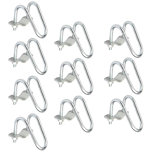 10 PCS Cross-Connector Vertical Pipe Clip for 1-1/4" (1.25" OD) Round Tube, Crossover Tube Clamps for Farm, Greenhouse, Tripods