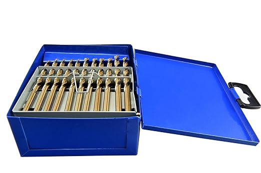 MaxTool Twist Drill Bit Set 60PCs High Speed Steel M2 Jobber Length Fully Ground for Metal Stainless Steel Plastic etc Number 1-60; JBS02G10R60