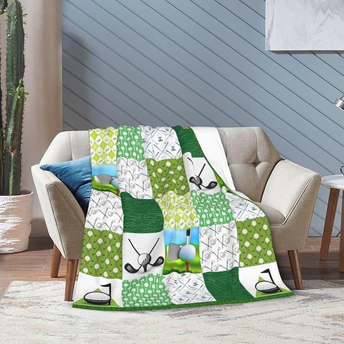 Golf Blanket Cozy Soft Golfing Throw Blanket Golf Gifts for Men Golfers Warm Plush Fluffy Stuff Lightweight Fleece Flannel Gifts Blankets for Women Kids Adults 50"X40"