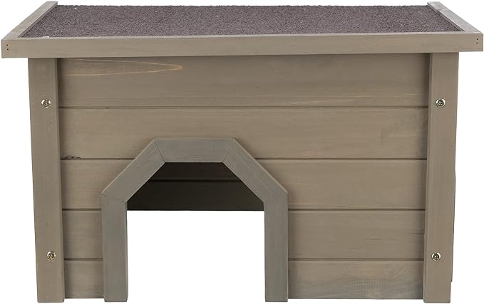 TRIXIE natura Small Animal House, Rabbit Hideout, Playpen House, Shelter for Rabbits, Bunnies, Guinea Pigs, and Chinchillas, Gray-Green