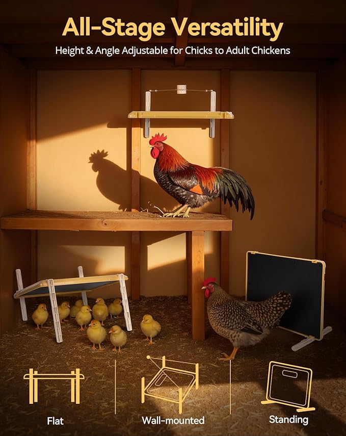 Smart Chicken Coop Heater, 13 Temperature & 7 Timer Settings Chicken Heater, 200W Brooder Plate for Chicks for Winter, UL Certified