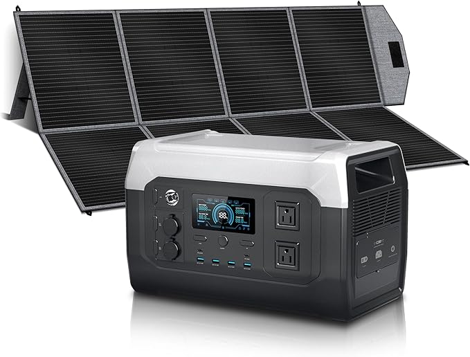 Portable Power Station with 400W Solar Panel,1024Wh LiFePO4 Battery, 1600W AC Outlets (2600W Surge),Solar Generator for Outdoor Camping Outages RV Travel Home Backup Power