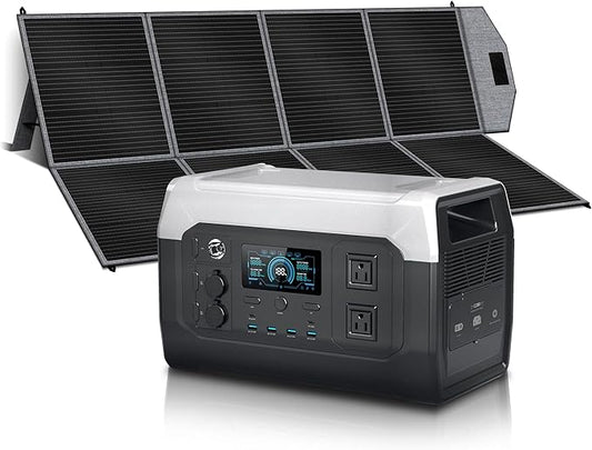 Portable Power Station with 400W Solar Panel,1024Wh LiFePO4 Battery, 1600W AC Outlets (2600W Surge),Solar Generator for Outdoor Camping Outages RV Travel Home Backup Power