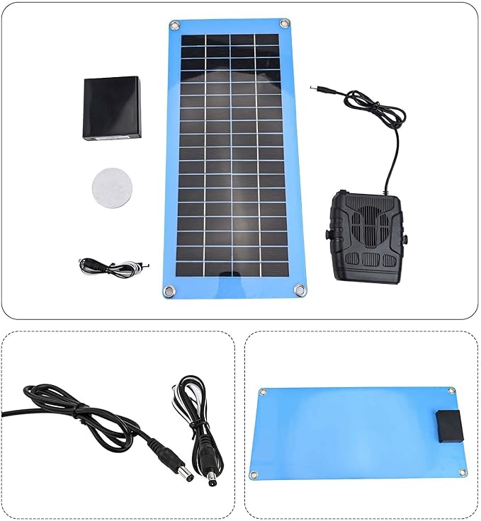 Solar chicken coop heater, Portable Car solar powered heater for Winter with Dual USB Output Battery Compartment, with Overheating Protection for Chicken Kitten for Puppy Pets (30W)