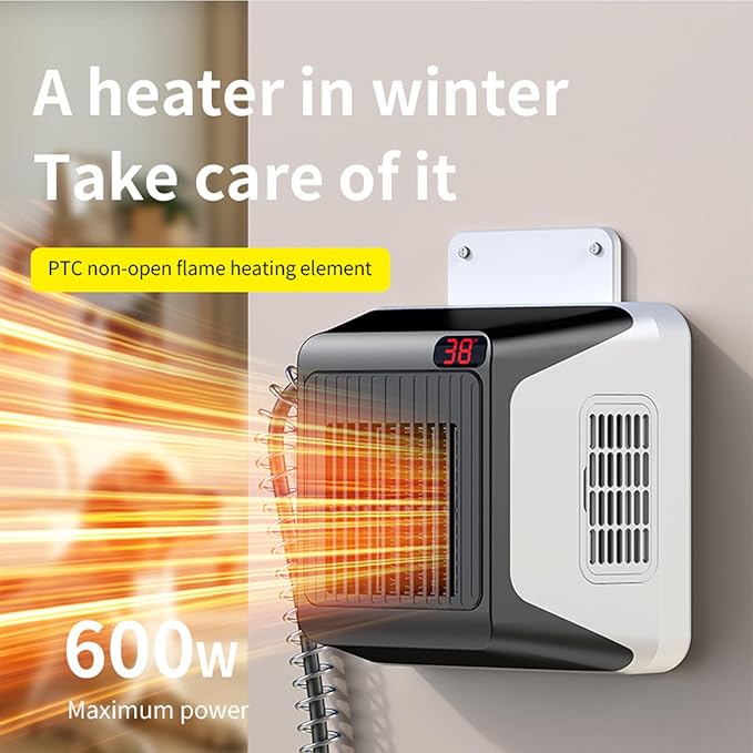 Dog House Heater Wall Mount Anti-Bite Cord 600w/300w Safe & Efficient Heating Overheat Safe for Pet Houses,Chicken Coops,Dog House