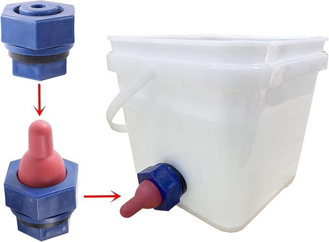 Sheep Goat Animal Teats Lamb Pacifier Pet Feeding Bucket Teats Lamb Feeder with Fixed Base for Farm Animal Pet Easy Installation Removal(Style 2)