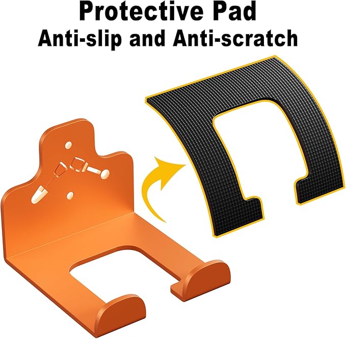 Garage Storage Trimmer Rack, Weed Whackers Holder Organizer Garden Power Tool Hanger Wall Mounted for Garage Trimmer, Hedge Trimmer, Grass Trimmer, Garden Tools,2 Packs(Orange)