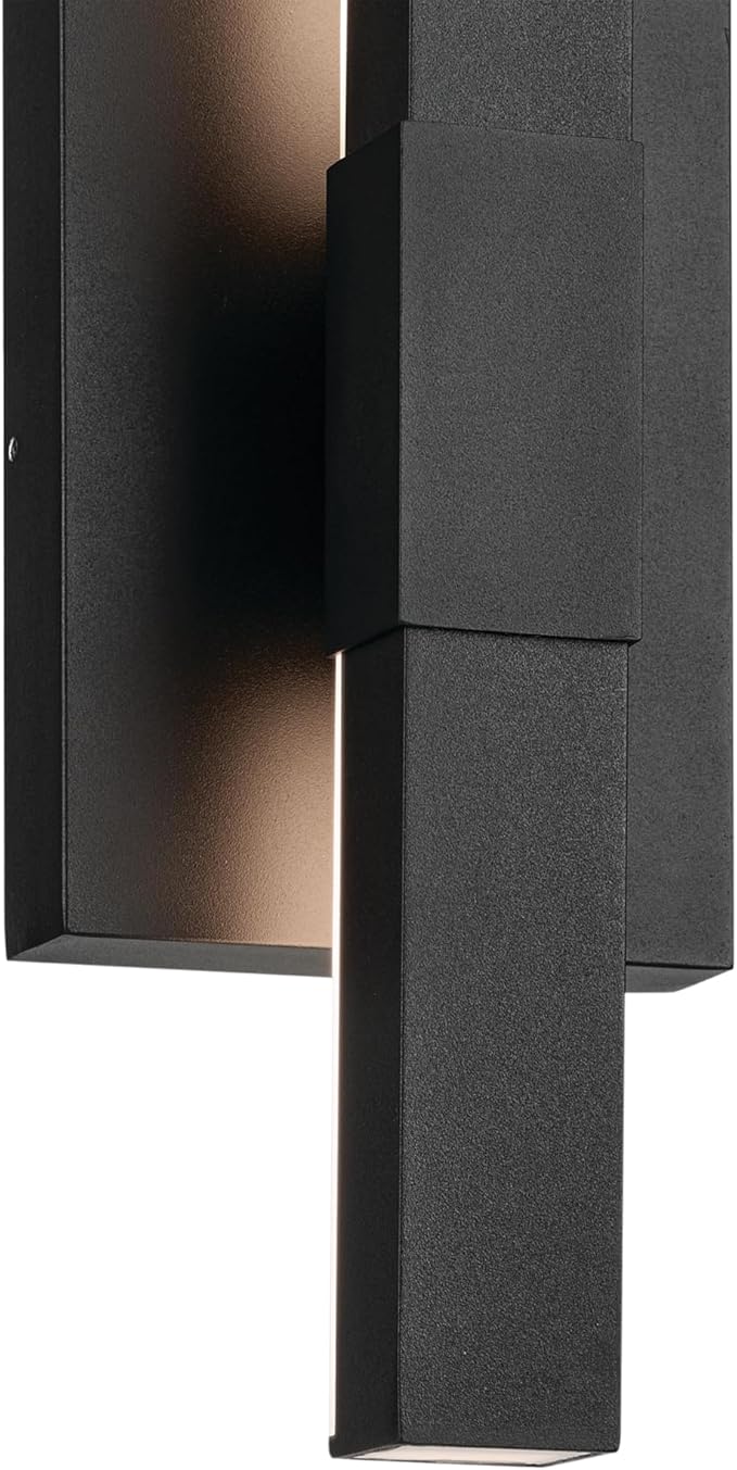 KICHLER Nocar 22.25 inch LED Outdoor Wall Light in Textured Black for Walls, Exterior Doors, Garage, Porch or Patio Walls, (30" H x 5" W x 3.5" Ext.) 59145BKT