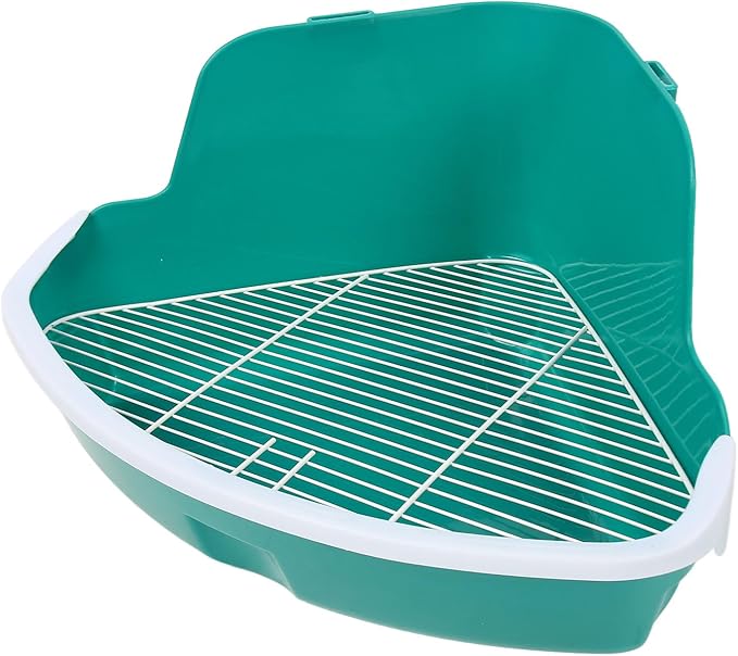 Small Animal Corner Litter Box, Fanshaped Rabbit Litter Box Odorless Reinforced Sturdy for Guinea Pigs (Large)