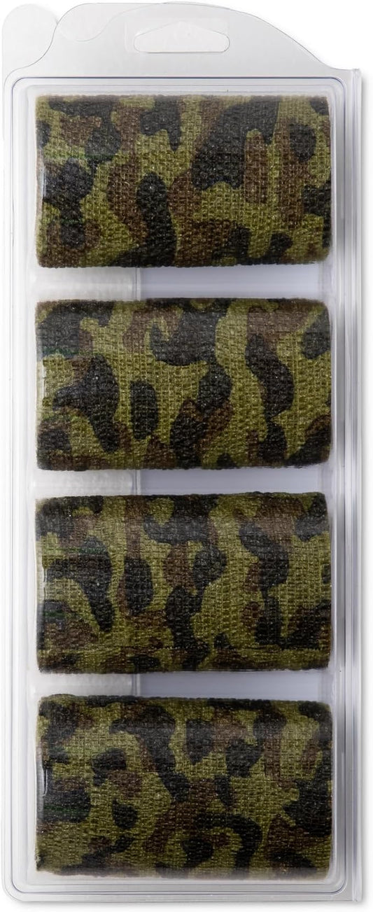 PowerFlex Equine – Extra Strong Self-Adhering Bandage Wrap – Wound Care, Compression & Support Bandage for Horses, Cows & Dogs – Woodland Camo, 4 inch, 4 Rolls (Resealable Case)